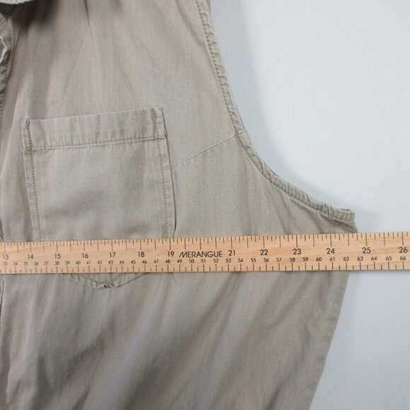 Pact Safari Romper Shortalls Women XXL Beige Organic Cotton Resort Coastal 388 - Picture 9 of 14